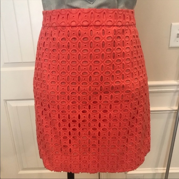 J. Crew Coral Eyelet Mini Skirt - Picture 3 of 4